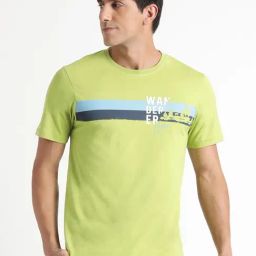 Wildcraft Green Cotton Regular Fit Printed T-Shirt-image-54