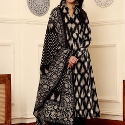 BAESD Women Ethnic Motifs Printed Regular Kurti with Palazzos & Dupatta-picture-48