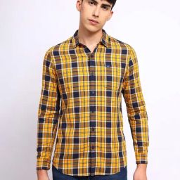 Lee Yellow Slim Fit Check Shirt-image-23