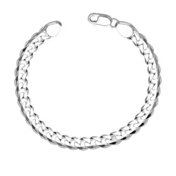Taraash 92.5 Sterling Silver Curb Chain Bracelet-image-62