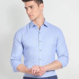Arrow Blue Cotton Regular Fit Checks Shirt-picture-17