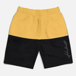 HELLCAT Kids Yellow Color Block Shorts-image-27