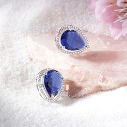 Manikya Teardrop Shaped Studs Earrings-34
