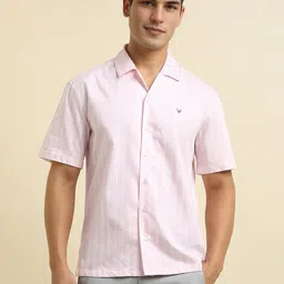 Allen Solly Men Relaxed Fit Cuban Collar Vertical Striped Cotton Casual Shirt-picture-29