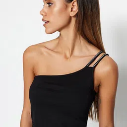 Trendyol One Shoulder Pure Cotton Fitted Crop Top-image-59