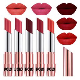 VOLO Set Of 5 Creme Matte Lipstick-3.5 g Each-Peach-Pink-Maroon-Red-Orange-6