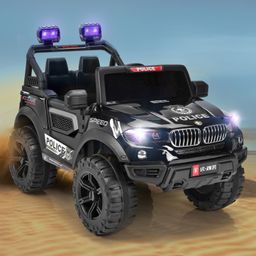 Babyhug Battery Operated Police Ride on Jeep with Light & Music - Black-25
