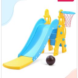 Babyhug Kids Slide with Basketball Ring-Blue & Yellow-16