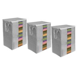 PrettyKrafts XXXL Saree Cover,sari organizer with handles & transparent front Extra Large Sari Cover Set of 3 JuteGrey-18