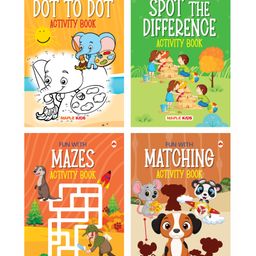 Brain Boosting Activity Book Set - Mazes Dot to Dot Spot the Difference and Matching Fun Early Learning Activity Books for Kids Set of 4 books - English-10