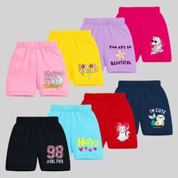 KUCHIPOO Pack of 8 Animals & Text Printed Shorts - Multi Colour-image-23