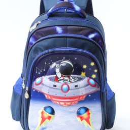 ZOE Space Theme School Backpack Navy Blue - Height 16 Inches-image-39