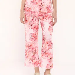 RAREISM Women Floral Printed Tailored Straight Fit High-Rise Flat-Front Trousers-picture-17