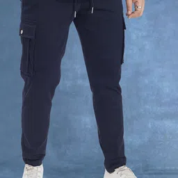 DIVISIVE Men Relaxed Straight Leg Easy Wash Cargos Trousers-image-45