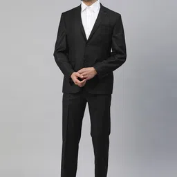Van Heusen Men Khaki Solid Single-Breasted Slim-Fit Formal Suit-picture-7
