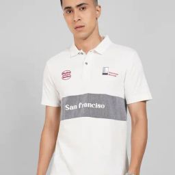 Sf Jeans By Pantaloons White Cotton Slim Fit Printed Polo T-Shirt-picture-36