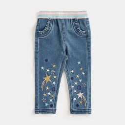 Mothercare Kids Blue Embroidered Jeggings-image-31
