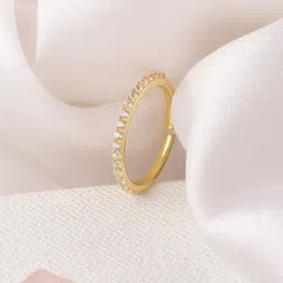 Zavya 925 Sterling Silver Golden Glamour Casual Ring For Women-image-43
