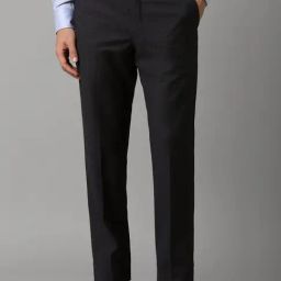 Louis Philippe Black Slim Fit Texture Trousers-picture-10