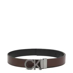 CALVIN KLEIN Brown & Black Logo Reversible Belt-picture-2