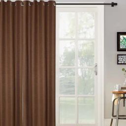 Hosta Homes Coffee Polyester 8 ft Blackout Door Curtain-19