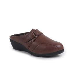 FAUSTO PU Work Wedge Mules with Buckles-44