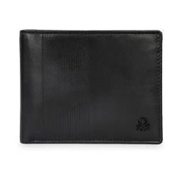 United Colors of Benetton Horgen Navy Textured Leather RFID Protected Bi-Fold Wallet-9