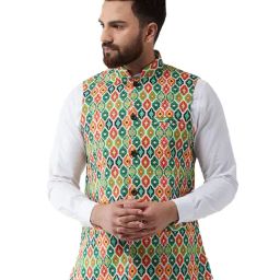 Sojanya Multicolor Printed Nehru Jacket-image-92