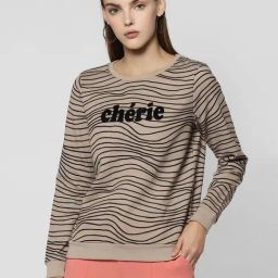 Vero Moda Light Brown Graphic Print Sweatshirt-image-11