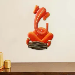 eCraftIndia Musician Lord Ganesha playing Veena Handcrafted Iron Wall Hanging-image-18