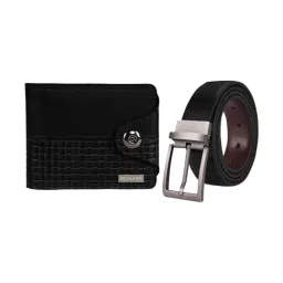 Scharf Black Leather Set Of Waist Belt And Wallet For Men-picture-33