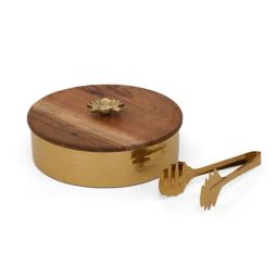 Home4U Gold Stainless Steel Chapati Box - Set of 1-image-15