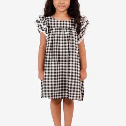 Lil Drama Kids Black & White Checks Dress-image-21