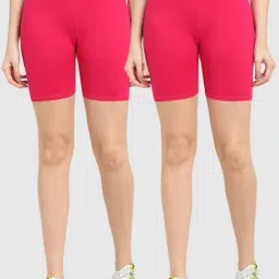 Gracit Pink Cotton Sports Shorts - Pack Of 2-image-43