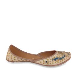 Fulkari Women's Morni Beige Ethnic Juttis-image-62