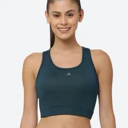 Fitleasure Teal Non Wired Padded Sports Bra-picture-5