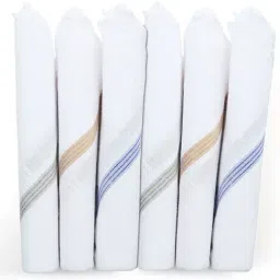 Crusset White Cotton Handkerchief - Pack of 6-image-47