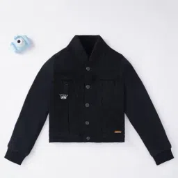 Ed-A-Mamma Sustainable Full Sleeves Denim Jacket For Boys - Black-picture-43