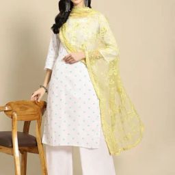 Saadgi Yellow Embroidered Dupatta-image-20