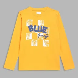 Blue Giraffe Kids Yellow & Blue Cotton Printed Full Sleeves T-Shirt-picture-25