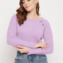MADAME Mauve Slim Fit Sweater-image-24