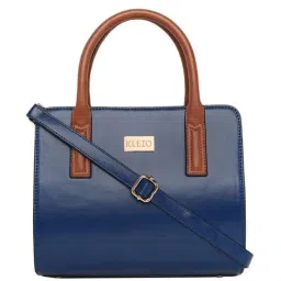 KLEIO Blue Solid Medium Handbag-picture-41