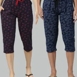 Kryptic Navy Printed Capris - Pack of 2-image-4