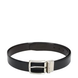 Peter England Black Leather Solid Reversible Belt for Men-image-30