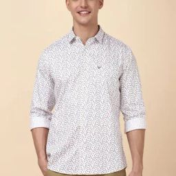 Allen Solly White Cotton Slim Fit Printed Shirt-image-25