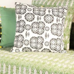 Freedom Tree Tamara Pure Cotton Black Cushion Cover - 18X18 Inches-image-78