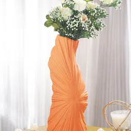TIED RIBBONS Orange Ceramic Flower Vase-23