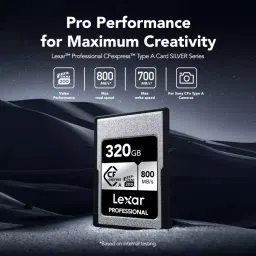 Lexar Professional CFexpress Type A Memory Card 320 GB Upto 800 Mbps & Read 700 Mbps Write Speed, SILVER image 2