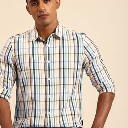 Being Human Slim Fit Opaque Pure Cotton Checked Casual Shirt-image-54