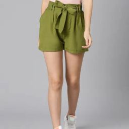 Oxolloxo Olive Regular Fit Shorts-image-98